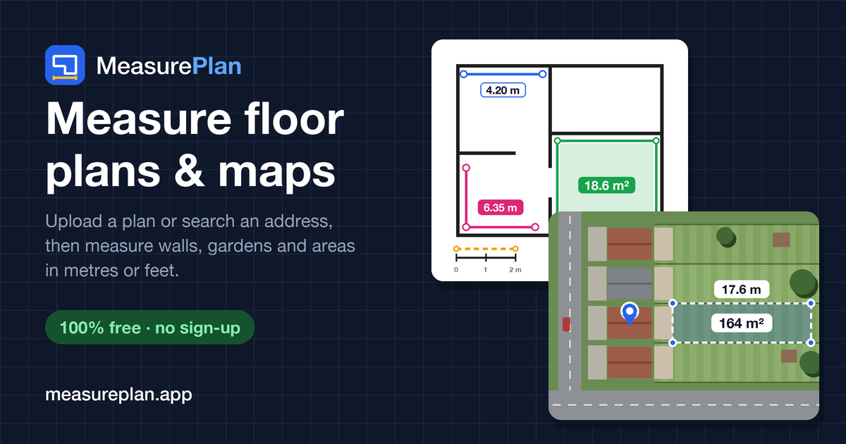 I kept needing to measure unmarked rooms on estate agent floor plans, so I built a free tool for it 